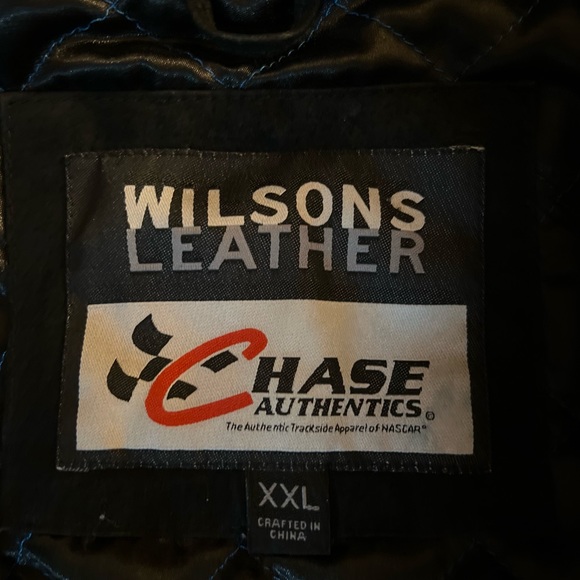 NASCAR Wilson Leather Jacket Blue Autel XXL Chase Ryan Newman - Picture 3 of 9